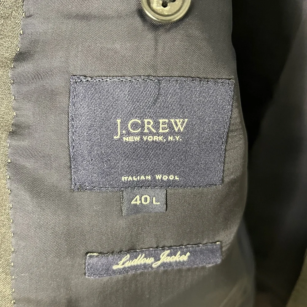 J. Crew Loro Piana Wool Ludlow Jacket Blazer Suit Dark Gray Grey 40L 40 Long